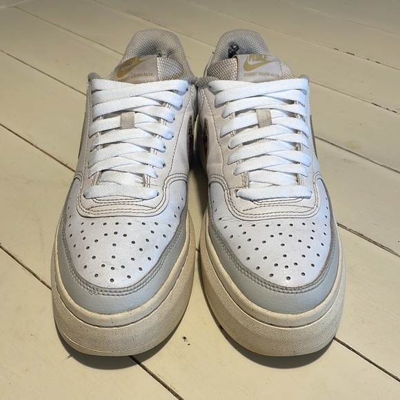 Nike Court Vision Alta Platform Cheetah Print Lace Up Low Top Sneakers 9.5 - Picture 2 of 12